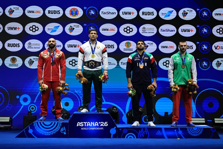 Призёры в весовой категории до 97 кг. 26 октября. Чемпионат мира в Астане: первые три дня.